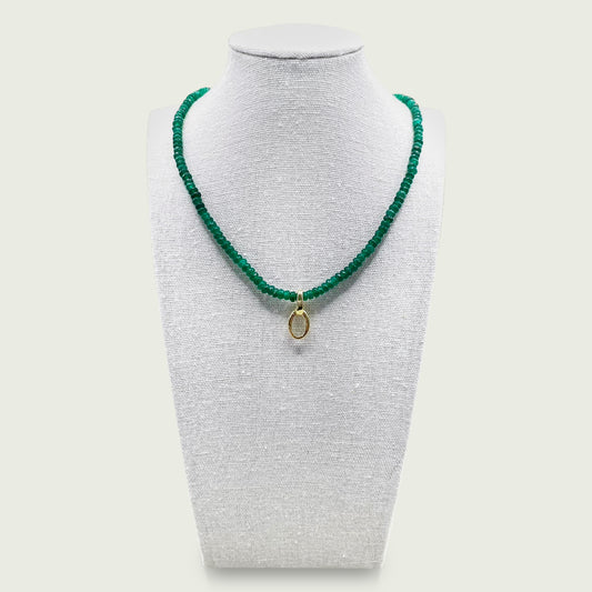 Beaded Charm Necklace - Green