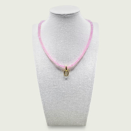 Beaded Charm Necklace - Pink