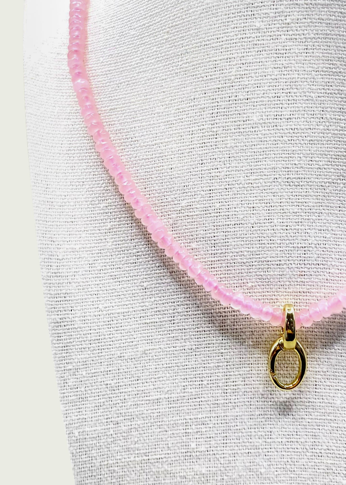 Beaded Charm Necklace - Pink