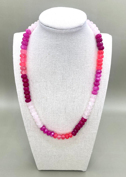 Beaded Necklace - Pink Tones