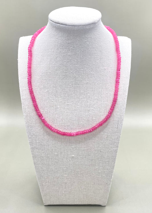 Small Beaded Necklace - Pink